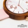 Eris - Wristwatch in wood, pink mother-of-pearl and genuine leather
