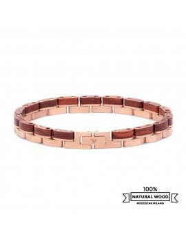 Flamingo - Wooden and stainless steel bracelet
