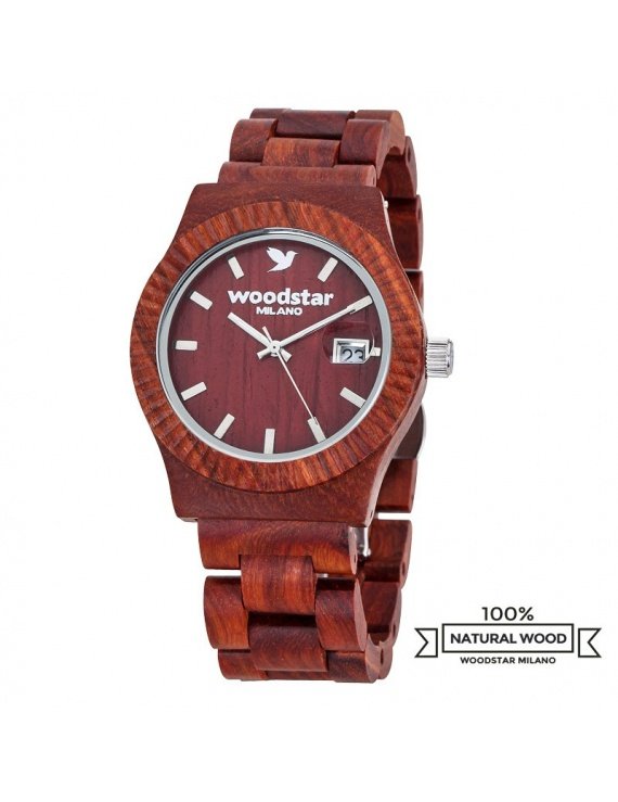 Woodstar® MURUI, Orologio in legno, Rosso