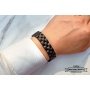 Black Turtle - Wooden and stainless steel bracelet