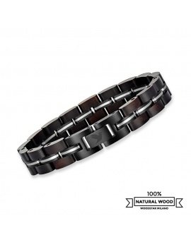 Black Mamba - Wooden and stainless steel bracelet