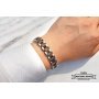 Silver Crocodile - Wooden and stainless steel bracelet