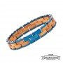 Blue Spider - Wooden and stainless steel bracelet