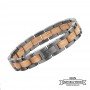Silver Dark Crocodile - Wooden and stainless steel bracelet